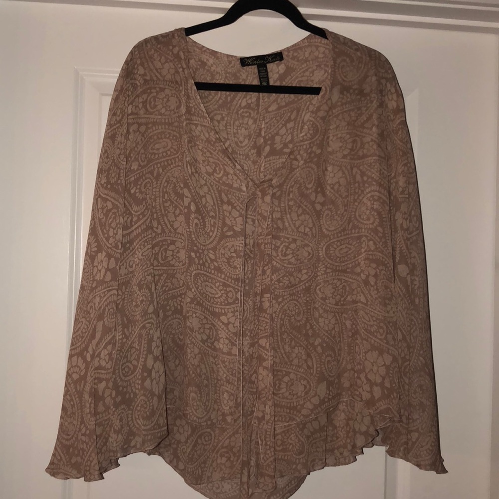 Winter Kate open bell sleeve kimono with front tie